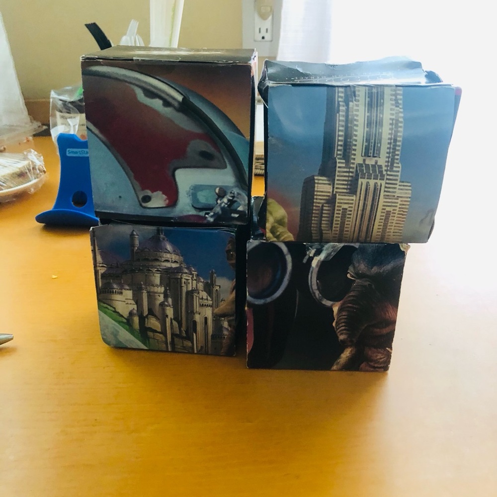 Stack of 4 Decorative Photo Blocks - Multicolor